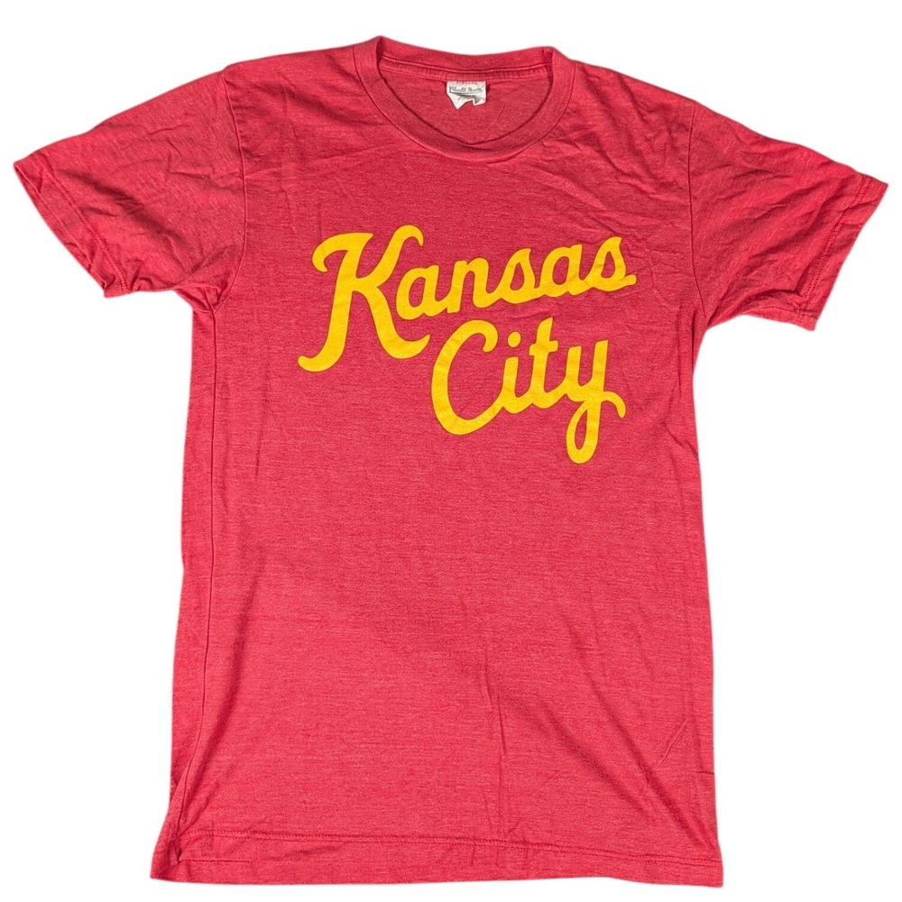 Charlie Hustle Kansas City T-Shirt Red Heathered Script Graphic Tee Mens S